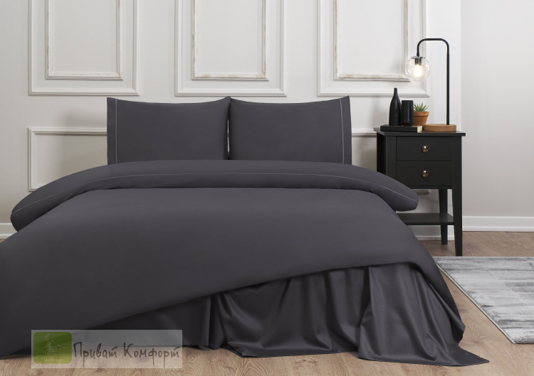 Постельное белье Tivolyo Home deluxe CASUAL антрацит 