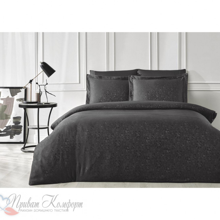 Постельное белье Tivolyo Home жаккард ALISA антрацит  