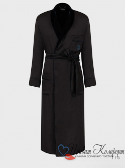Шелковый халат мужской Giorgio Armani, Black
