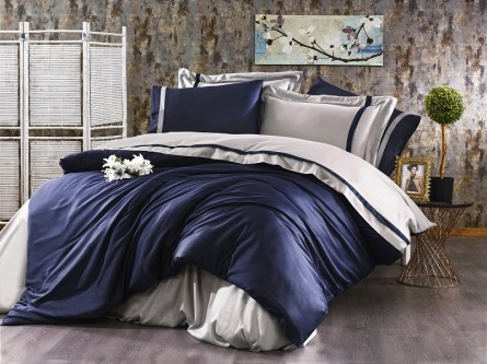 Комплект постельного белья Elite серо-синий, Grazie Home