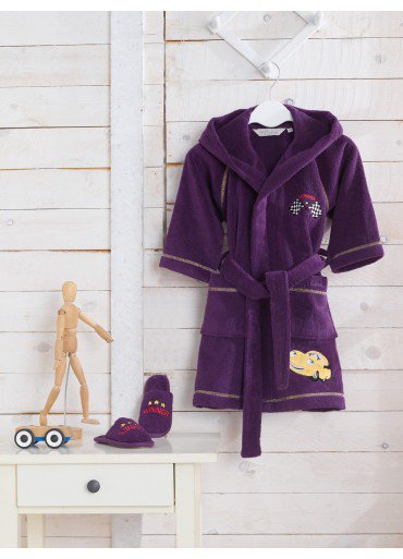 Детский халат Pilot  фиолетовый, Soft Cotton 