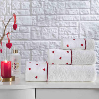 Набор полотенец Tivolyo Home TIAMO красный 3 предмета + ароматизатор 