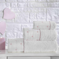 Набор полотенец Tivolyo Home TIAMO розовый 3 предмета + ароматизатор 