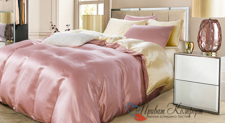 Шелковое постельное белье Luxe Dream Elite золото-кремовый 