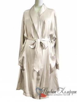 Женский шелковый халат Джадита бежевый, Veronique