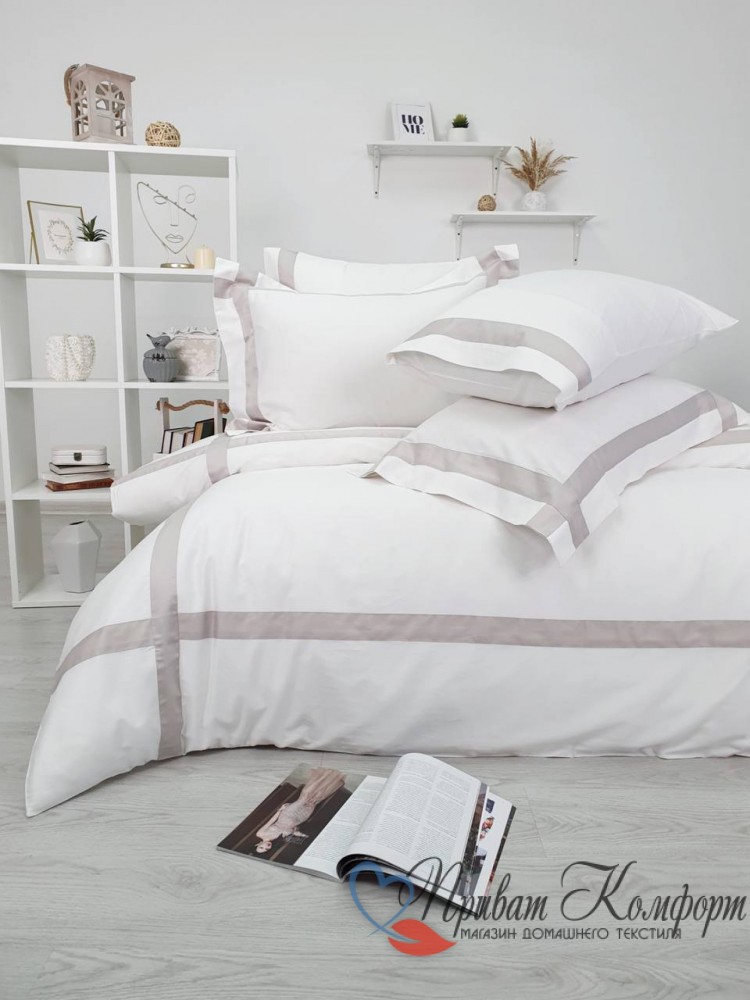 Постельное белье Tivolyo Home BANDA крем/бежевый 