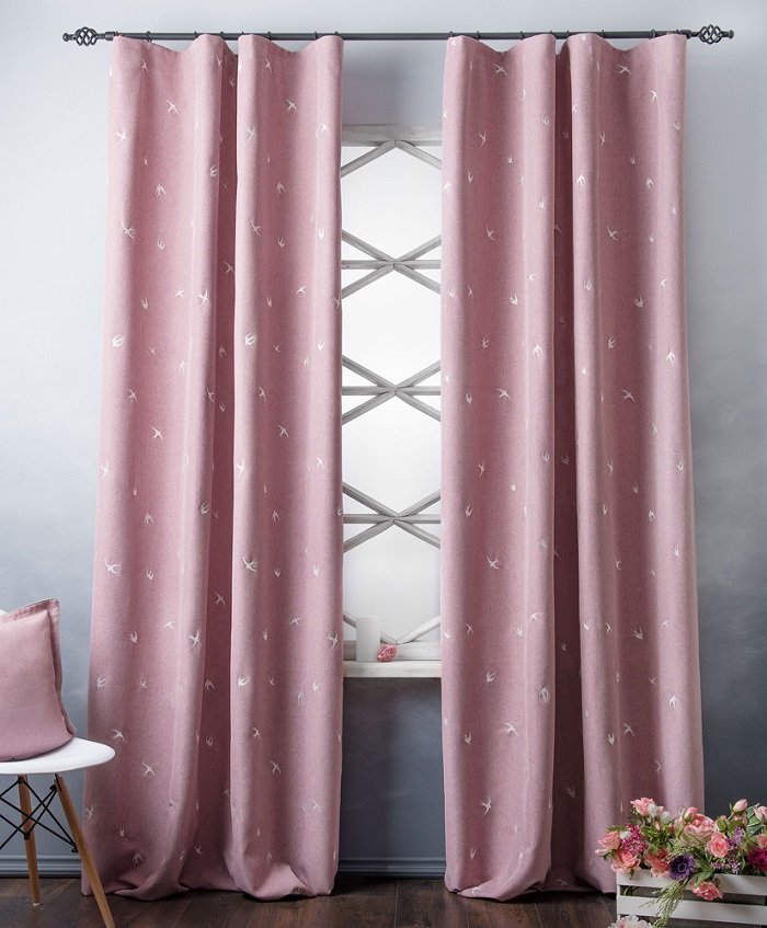 Комплект штор с вышивкой Прайм розовый, Pasionaria 