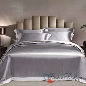 Шелковое постельное белье Luxe Dream Плаза Грей