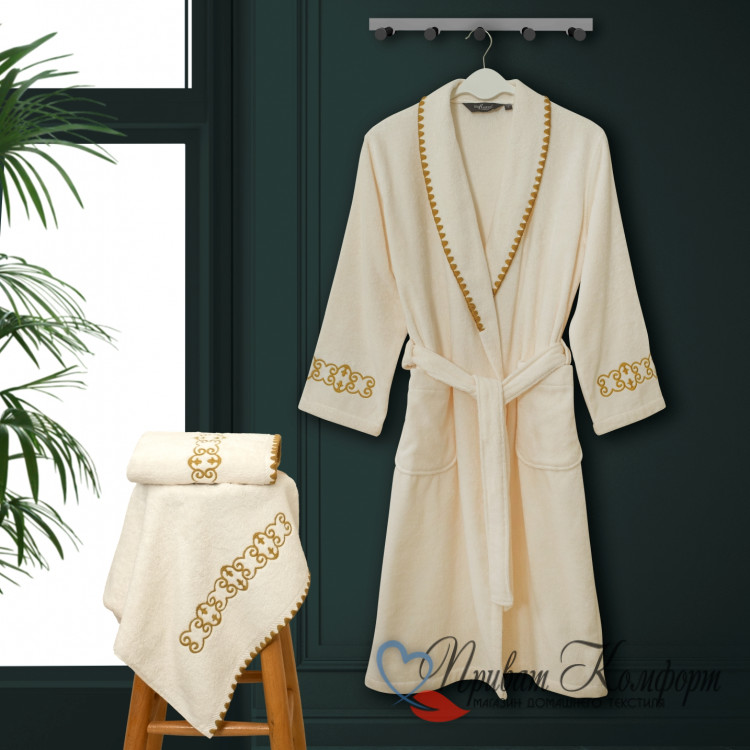 Мужской халат Soft Cotton MONDRIAN крем 