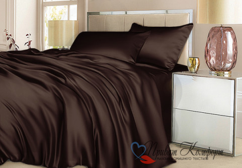 Шелковое постельное белье Luxe Dream Шоколад