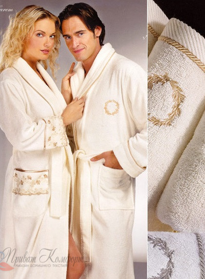 Мужской халат Soft Cotton SEHZADE экрю 