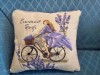 Декоративная подушка Лаванда. Девочка на велосипеде, Magic Wool - Декоративная подушка Лаванда. Девочка на велосипеде, Magic Wool