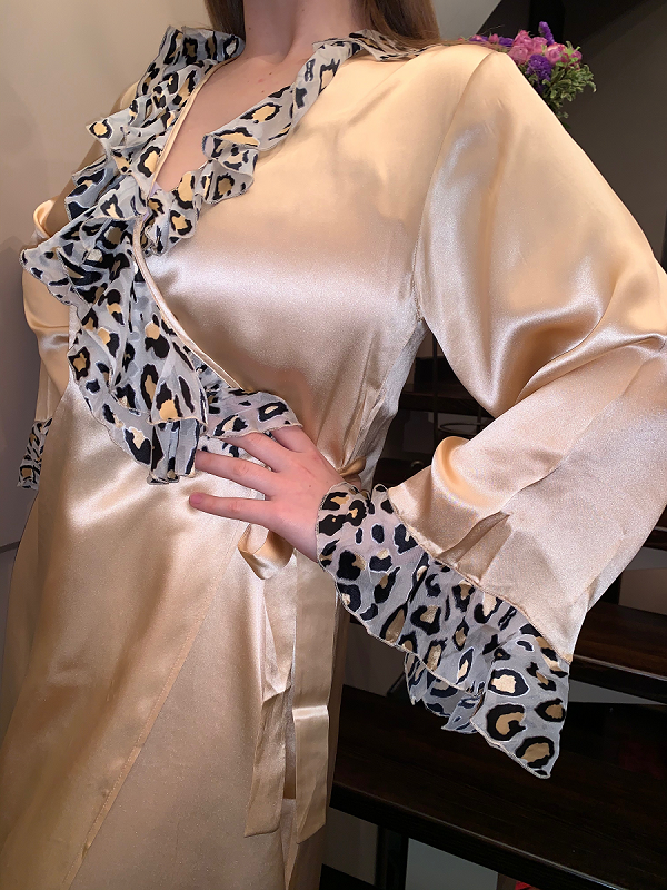 Женский шелковый халат Гиацинт, Veronique France 