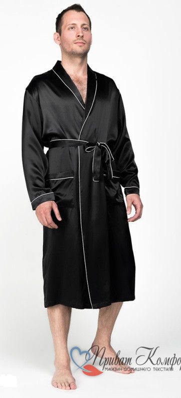 Мужской шелковый халат Luxe Dream Black Line