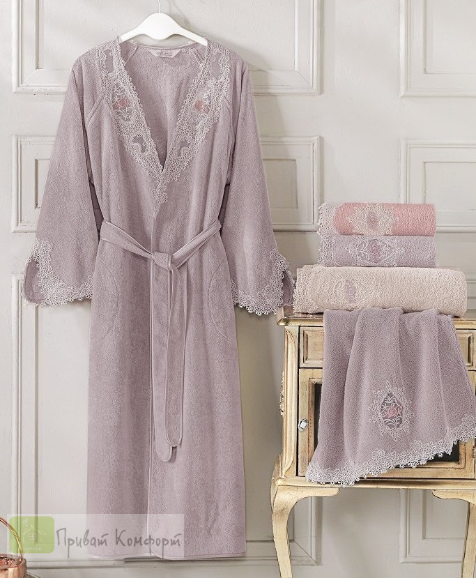 Халат женский Soft Cotton DESTAN лиловый 
